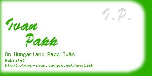 ivan papp business card